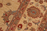 handmade Traditional Kafkaz Chobi Ziegler Tan Beige Hand Knotted RECTANGLE 100% WOOL area rug 9 x 12