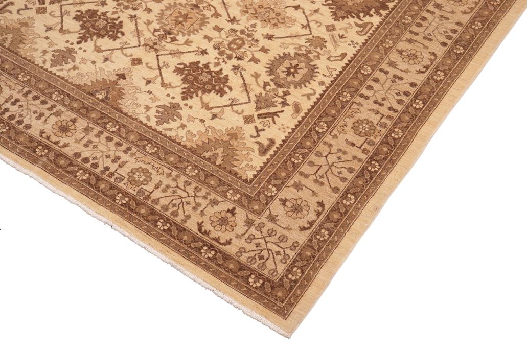 handmade Traditional Kafkaz Chobi Ziegler Ivory Lt. Tan Hand Knotted RECTANGLE 100% WOOL area rug 8 x 10