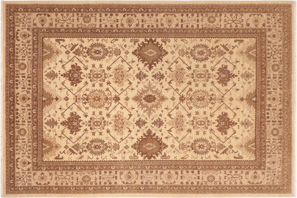 handmade Traditional Kafkaz Chobi Ziegler Ivory Lt. Tan Hand Knotted RECTANGLE 100% WOOL area rug 8 x 10