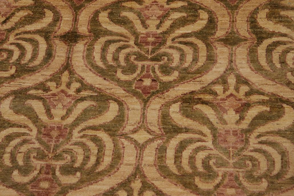 handmade Transitional Kafkaz Chobi Ziegler Green Brown Hand Knotted RECTANGLE 100% WOOL area rug 9 x 12