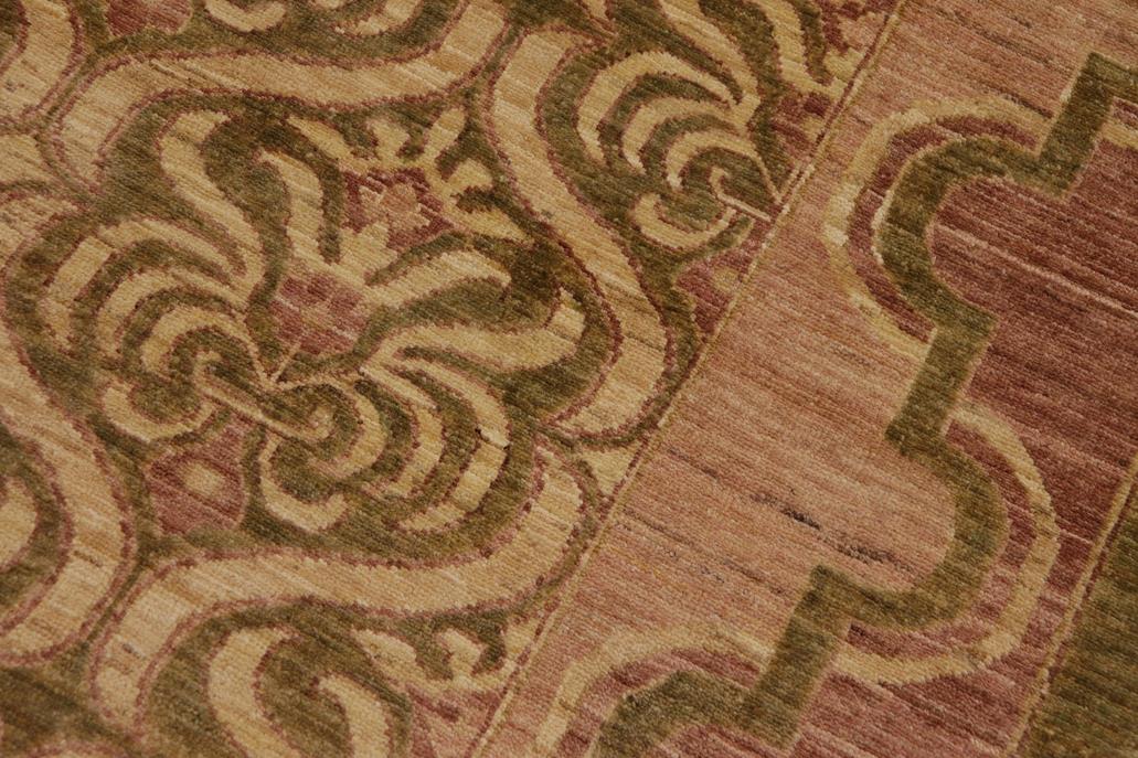 handmade Transitional Kafkaz Chobi Ziegler Green Brown Hand Knotted RECTANGLE 100% WOOL area rug 9 x 12
