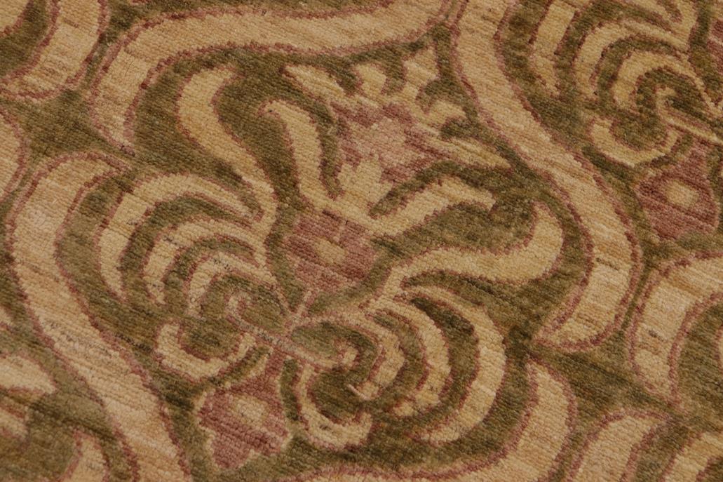 handmade Transitional Kafkaz Chobi Ziegler Green Brown Hand Knotted RECTANGLE 100% WOOL area rug 9 x 12