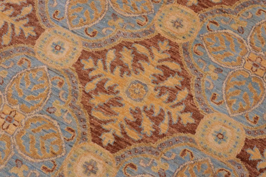 handmade Transitional Kafkaz Chobi Ziegler Lt. Blue Brown Hand Knotted RECTANGLE 100% WOOL area rug 9 x 12