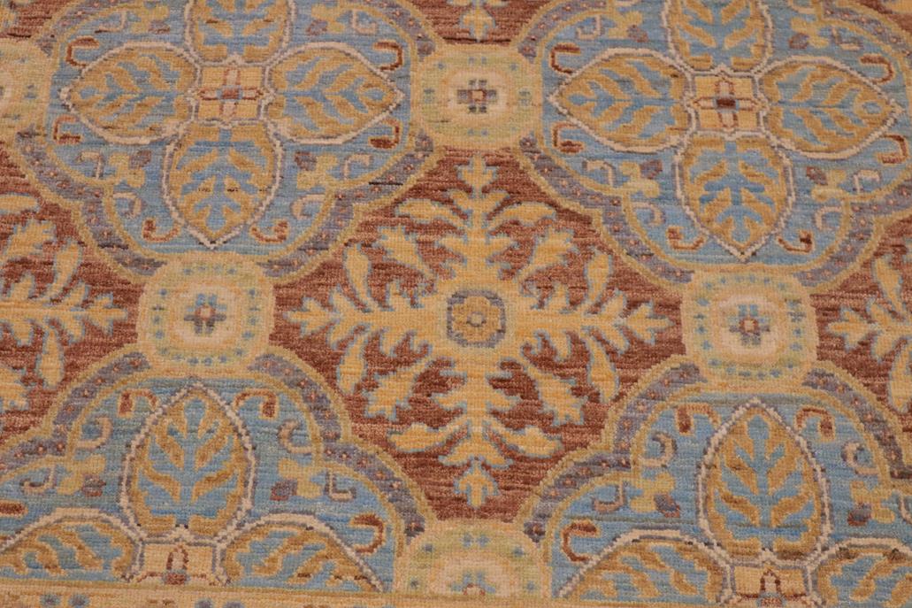 handmade Transitional Kafkaz Chobi Ziegler Lt. Blue Brown Hand Knotted RECTANGLE 100% WOOL area rug 9 x 12