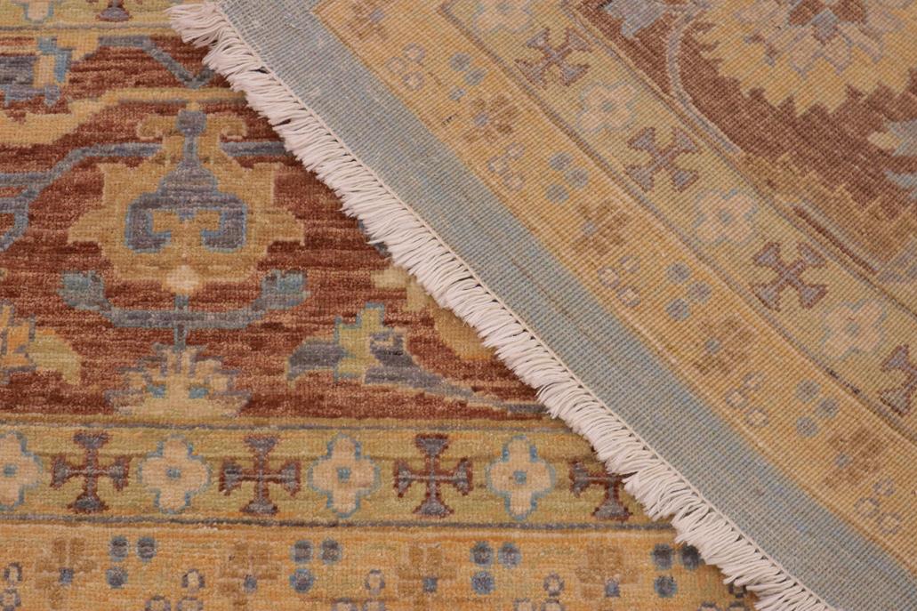 handmade Transitional Kafkaz Chobi Ziegler Lt. Blue Brown Hand Knotted RECTANGLE 100% WOOL area rug 9 x 12