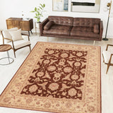 handmade Traditional Kafkaz Chobi Ziegler Brown Beige Hand Knotted RECTANGLE 100% WOOL area rug 8 x 10