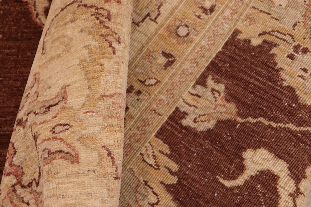 handmade Traditional Kafkaz Chobi Ziegler Brown Beige Hand Knotted RECTANGLE 100% WOOL area rug 8 x 10