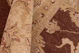 handmade Traditional Kafkaz Chobi Ziegler Brown Beige Hand Knotted RECTANGLE 100% WOOL area rug 8 x 10