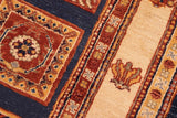 handmade Transitional Berjusta Blue Beige Hand Knotted RECTANGLE 100% WOOL area rug 8 x 10