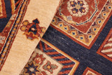 handmade Transitional Berjusta Blue Beige Hand Knotted RECTANGLE 100% WOOL area rug 8 x 10
