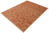 handmade Transitional Kafkaz Chobi Ziegler Tan Rust Hand Knotted RECTANGLE 100% WOOL area rug 9 x 12