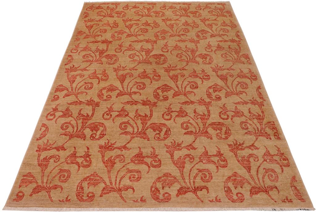 handmade Transitional Kafkaz Chobi Ziegler Tan Rust Hand Knotted RECTANGLE 100% WOOL area rug 9 x 12