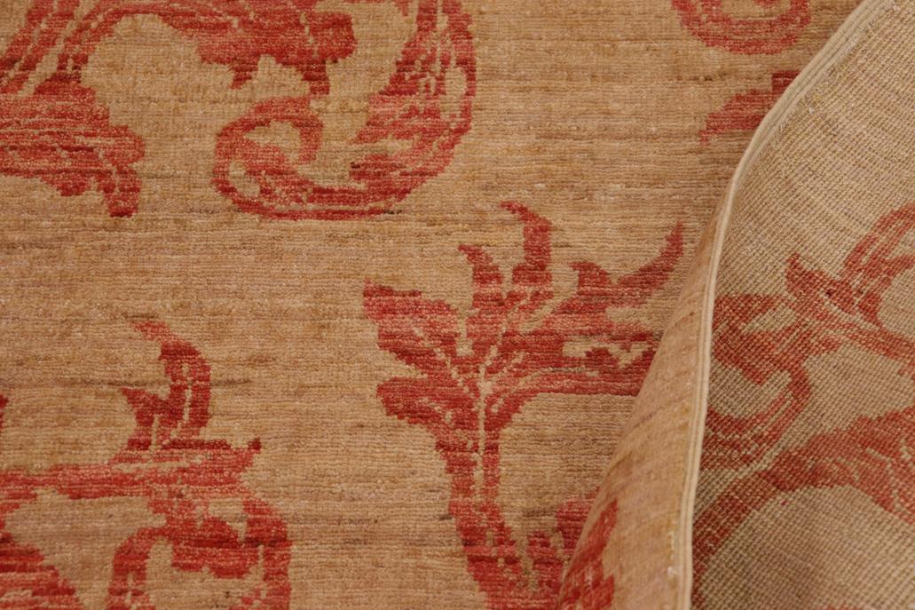 handmade Transitional Kafkaz Chobi Ziegler Tan Rust Hand Knotted RECTANGLE 100% WOOL area rug 9 x 12
