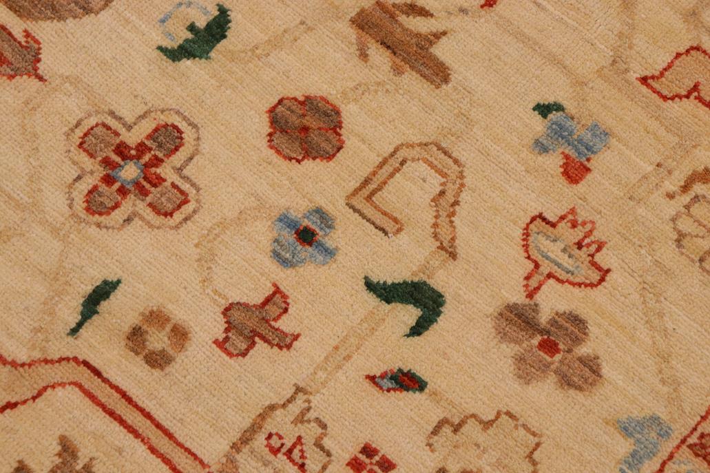 handmade Traditional Kafkaz Chobi Ziegler Tan Blue Hand Knotted RECTANGLE 100% WOOL area rug 9 x 11