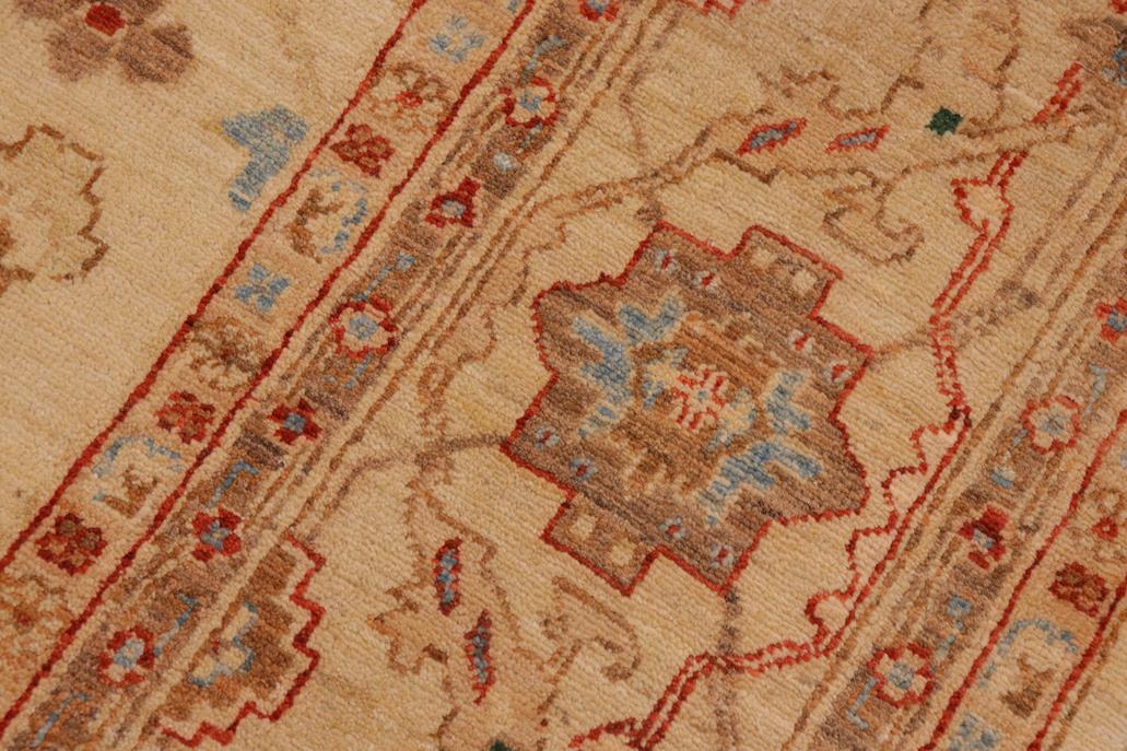 handmade Traditional Kafkaz Chobi Ziegler Tan Blue Hand Knotted RECTANGLE 100% WOOL area rug 9 x 11