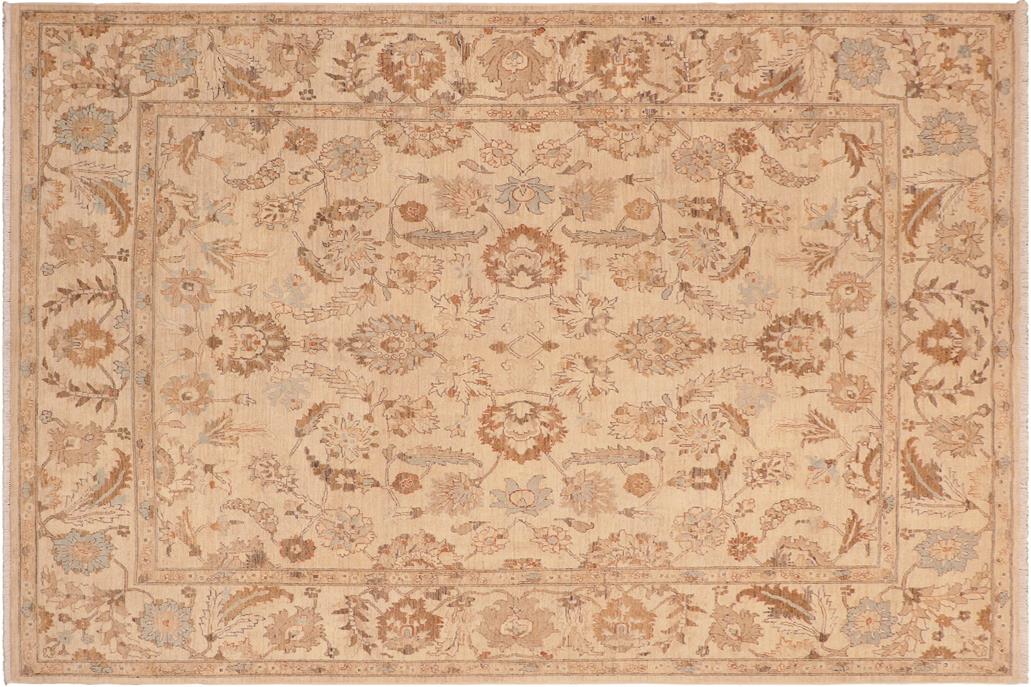 handmade Traditional Kafkaz Chobi Ziegler Tan Brown Hand Knotted RECTANGLE 100% WOOL area rug 8 x 10