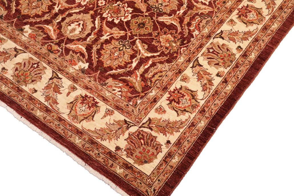 handmade Traditional Kafkaz Chobi Ziegler Brown Ivory Hand Knotted RECTANGLE 100% WOOL area rug 8 x 10