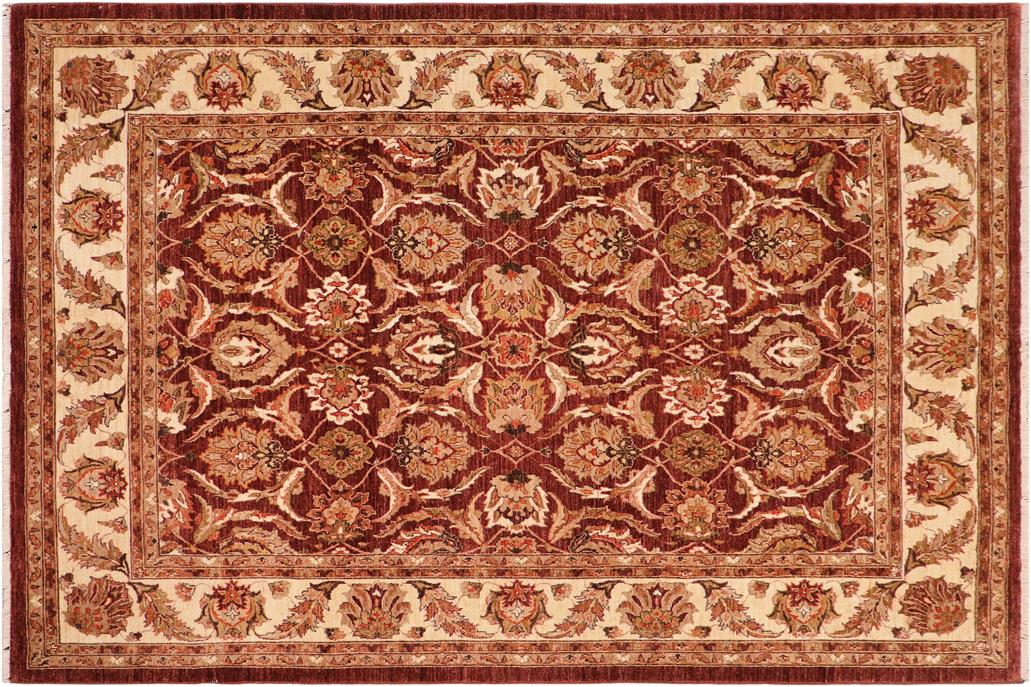 handmade Traditional Kafkaz Chobi Ziegler Brown Ivory Hand Knotted RECTANGLE 100% WOOL area rug 8 x 10