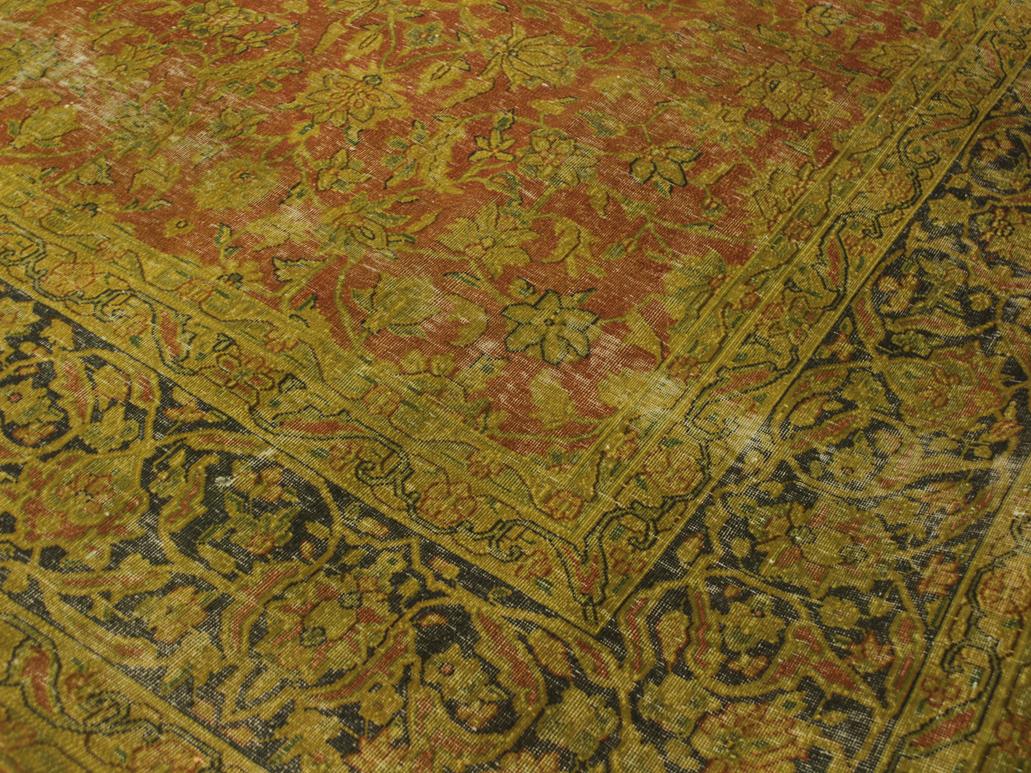 handmade Vintage Rust Blue Hand Knotted RECTANGLE 100% WOOL area rug 10x13