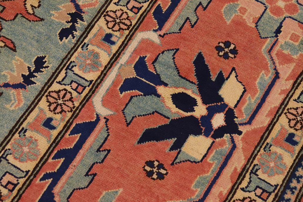 handmade Traditional Kafkaz Chobi Ziegler Peach Peach Hand Knotted RECTANGLE 100% WOOL area rug 9 x 12