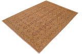 handmade Transitional Kafkaz Chobi Ziegler Tan Lt. Green Hand Knotted RECTANGLE 100% WOOL area rug 9 x 12