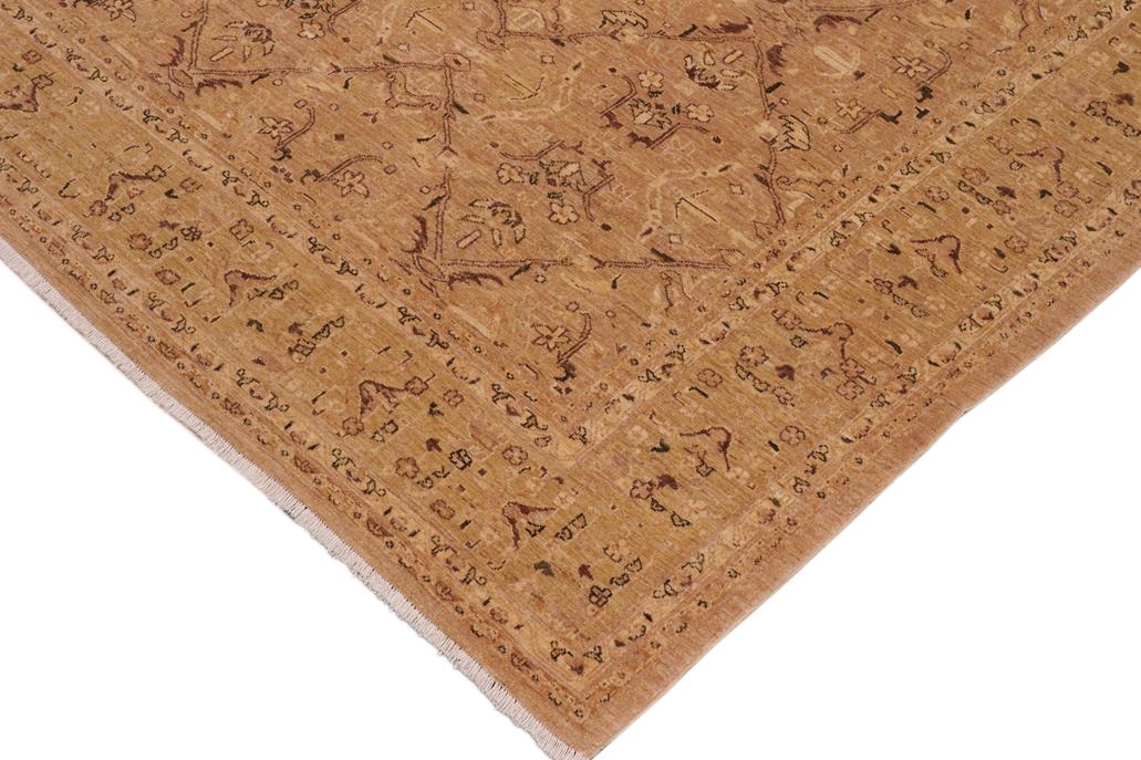 handmade Transitional Kafkaz Chobi Ziegler Tan Lt. Green Hand Knotted RECTANGLE 100% WOOL area rug 9 x 12