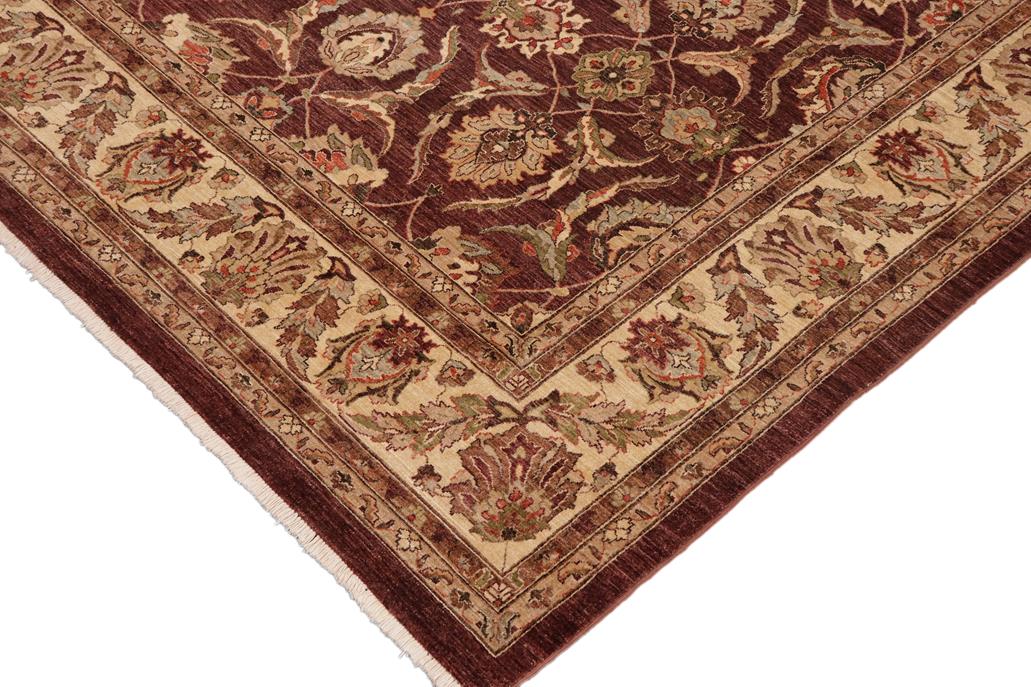 handmade Traditional Kafkaz Chobi Ziegler Brown Beige Hand Knotted RECTANGLE 100% WOOL area rug 9 x 12