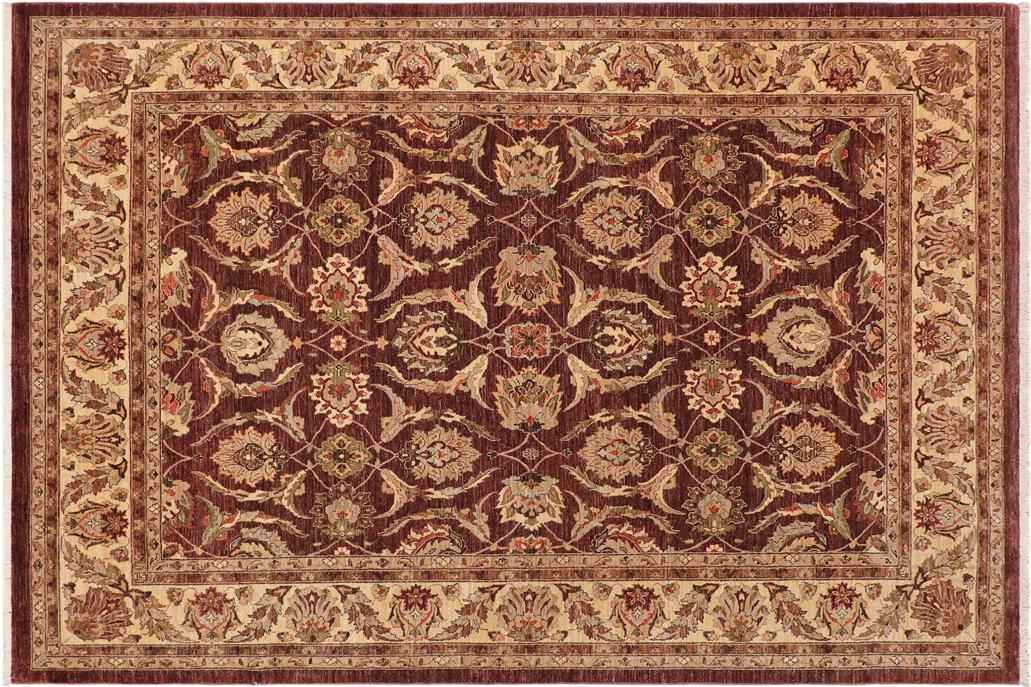 handmade Traditional Kafkaz Chobi Ziegler Brown Beige Hand Knotted RECTANGLE 100% WOOL area rug 9 x 12