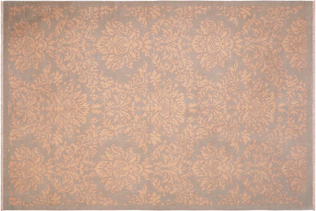 handmade Transitional Kotan Green Tan Hand Knotted RECTANGLE 100% WOOL area rug 6 x 9