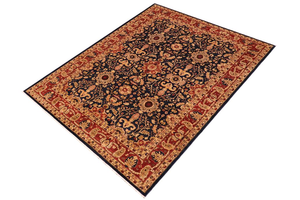 handmade Traditional Kafkaz Chobi Ziegler Blue Rust Hand Knotted RECTANGLE 100% WOOL area rug 9 x 12