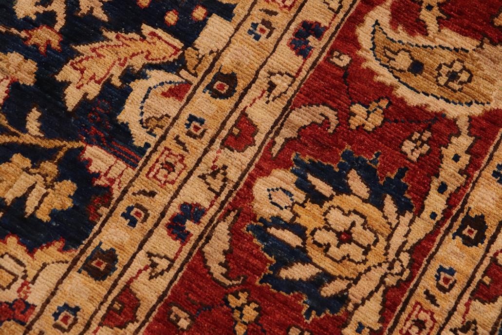 handmade Traditional Kafkaz Chobi Ziegler Blue Rust Hand Knotted RECTANGLE 100% WOOL area rug 9 x 12