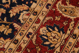 handmade Traditional Kafkaz Chobi Ziegler Blue Rust Hand Knotted RECTANGLE 100% WOOL area rug 9 x 12