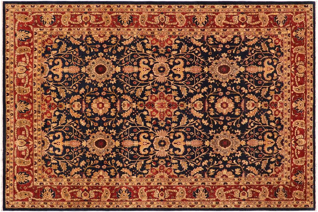 handmade Traditional Kafkaz Chobi Ziegler Blue Rust Hand Knotted RECTANGLE 100% WOOL area rug 9 x 12
