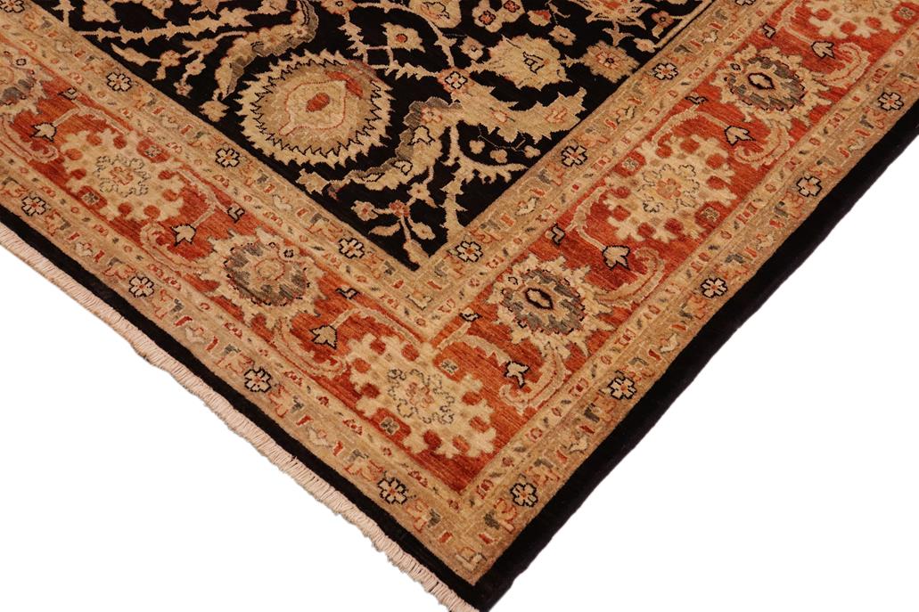 handmade Traditional Kafkaz Chobi Ziegler Black Red Hand Knotted RECTANGLE 100% WOOL area rug 9 x 12