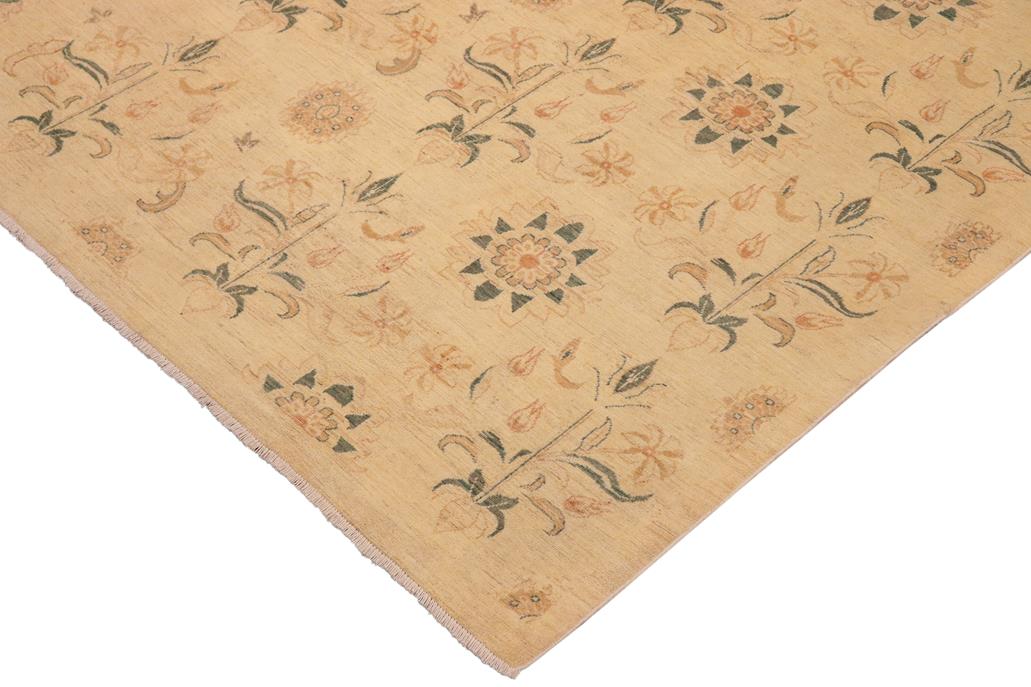 handmade Transitional Kafkaz Chobi Ziegler Beige Rust Hand Knotted RECTANGLE 100% WOOL area rug 10 x 13