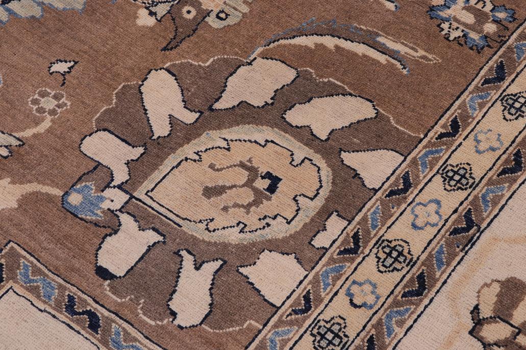 handmade Traditional Kafkaz Chobi Ziegler Brown Ivory Hand Knotted RECTANGLE 100% WOOL area rug 11 x 15