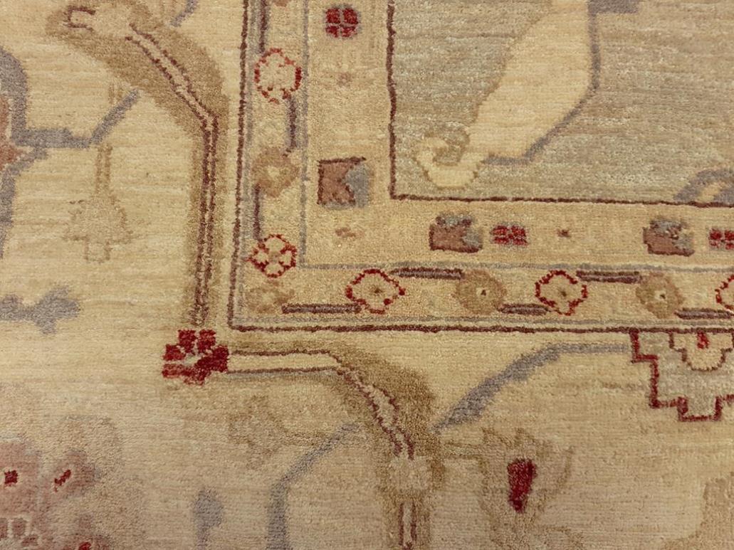 handmade Traditional Kafkaz Lt. Green Ivory Hand Knotted RECTANGLE 100% WOOL area rug 13x18
