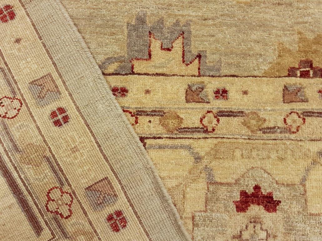 handmade Traditional Kafkaz Lt. Green Ivory Hand Knotted RECTANGLE 100% WOOL area rug 13x18