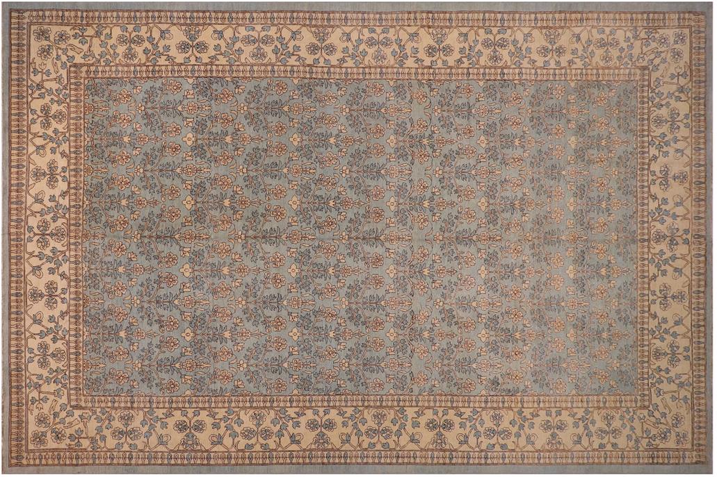 handmade Transitional Kafkaz Chobi Ziegler Lt. Green Lt. Green Hand Knotted RECTANGLE 100% WOOL area rug 12 x 18