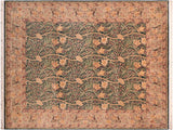 handmade Traditional Dafodils Green Gray Hand Knotted RECTANGLE 100% WOOL area rug 8x10