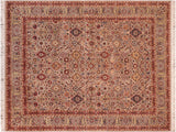 handmade Traditional Tabriz Gray Red Hand Knotted RECTANGLE 100% WOOL area rug 8x10