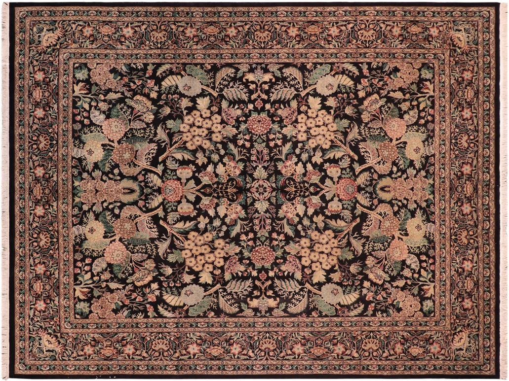 handmade Traditional Nagi Black Beige Hand Knotted RECTANGLE 100% WOOL area rug 8x10