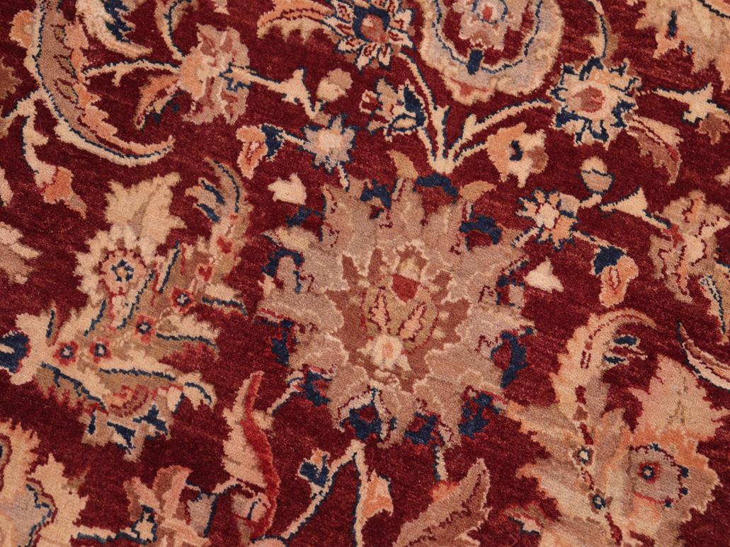 handmade Traditional Agra Drk. Red Blue Hand Knotted RECTANGLE 100% WOOL area rug 8x10