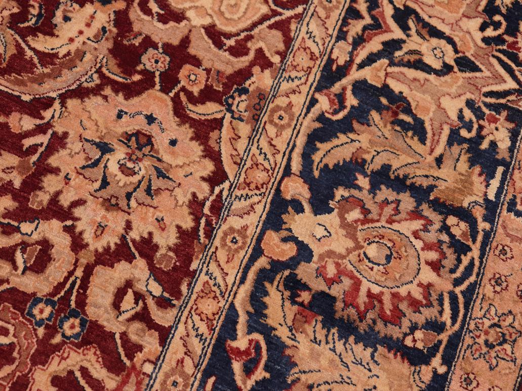 handmade Traditional Agra Drk. Red Blue Hand Knotted RECTANGLE 100% WOOL area rug 8x10