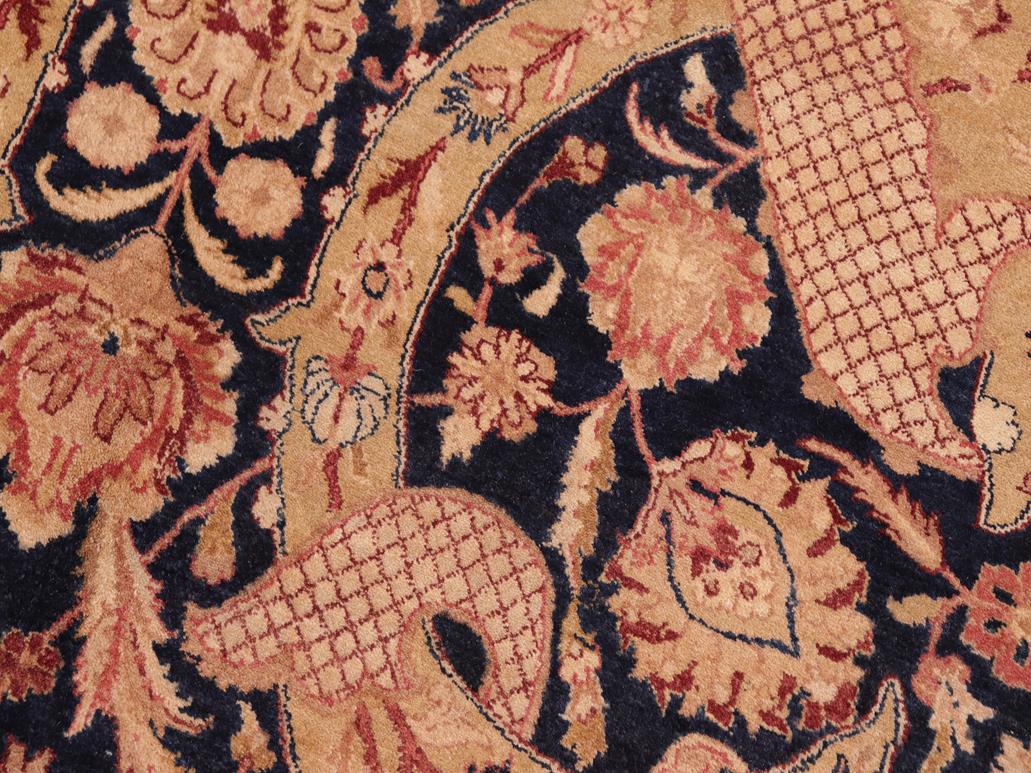 handmade Traditional Agra Drk. Blue Gold Hand Knotted RECTANGLE 100% WOOL area rug 8x10