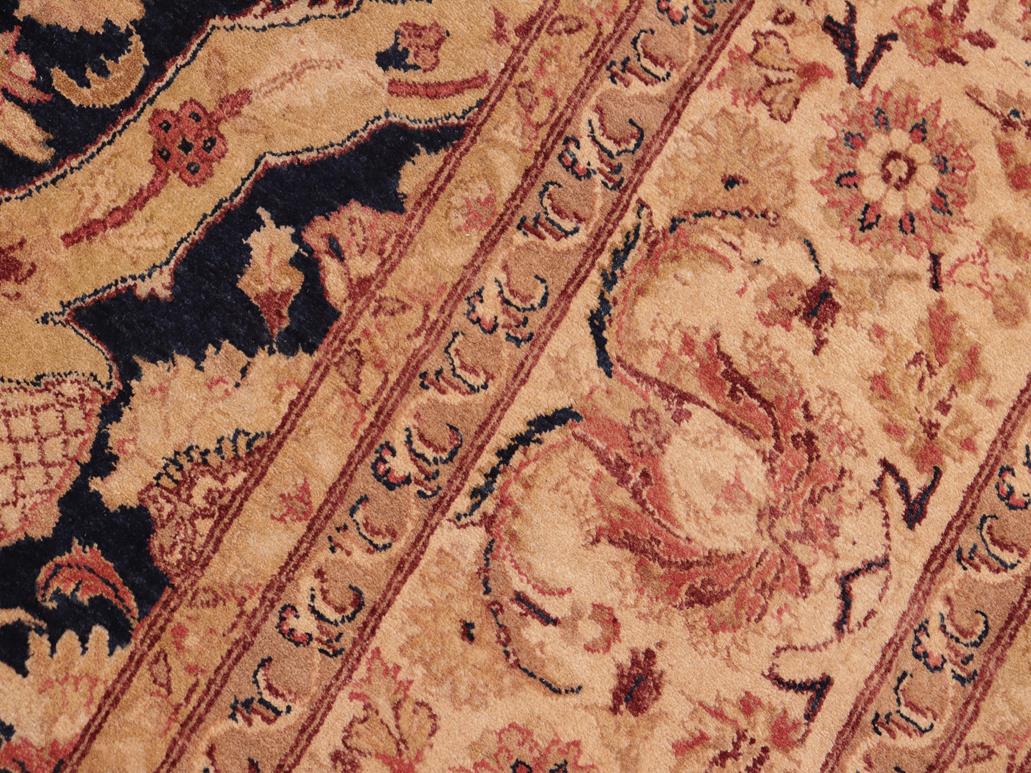 handmade Traditional Agra Drk. Blue Gold Hand Knotted RECTANGLE 100% WOOL area rug 8x10