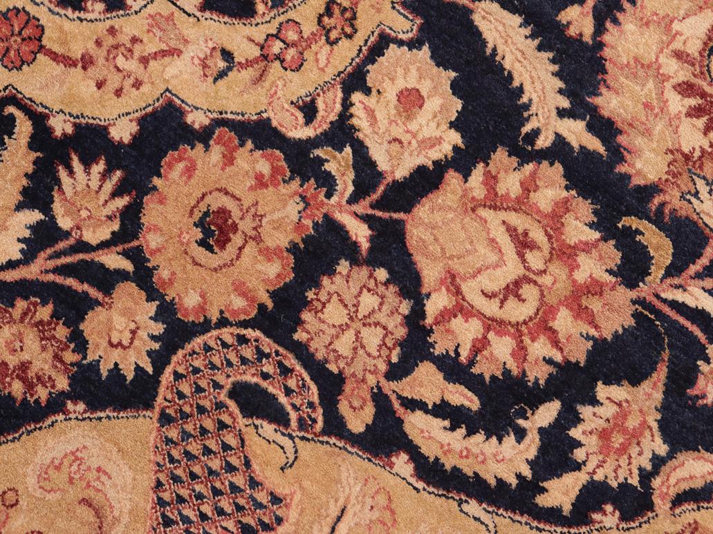 handmade Traditional Agra Drk. Blue Gold Hand Knotted RECTANGLE 100% WOOL area rug 8x10