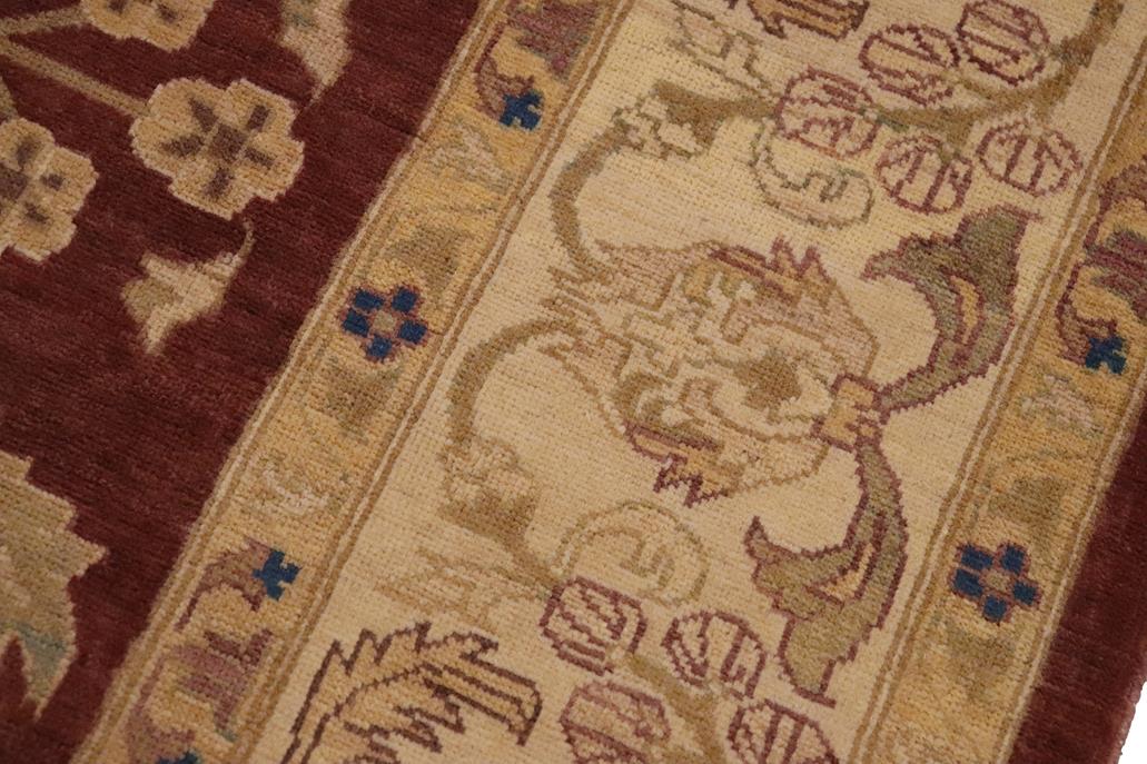handmade Traditional Kafkaz Chobi Ziegler Sienna Tan Hand Knotted RECTANGLE 100% WOOL area rug 9 x 11
