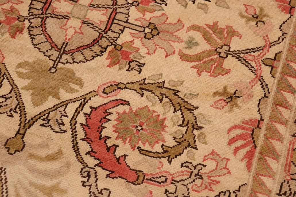 handmade Transitional Kafkaz Chobi Ziegler Beige Pink Hand Knotted RECTANGLE 100% WOOL area rug 9 x 13