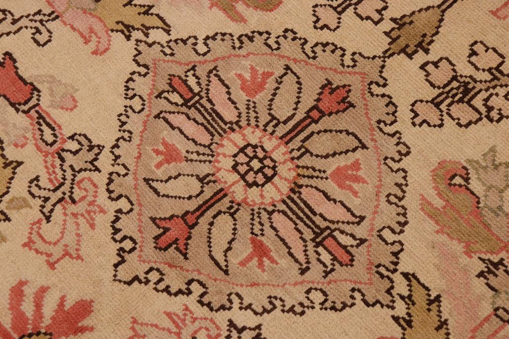 handmade Transitional Kafkaz Chobi Ziegler Beige Pink Hand Knotted RECTANGLE 100% WOOL area rug 9 x 13